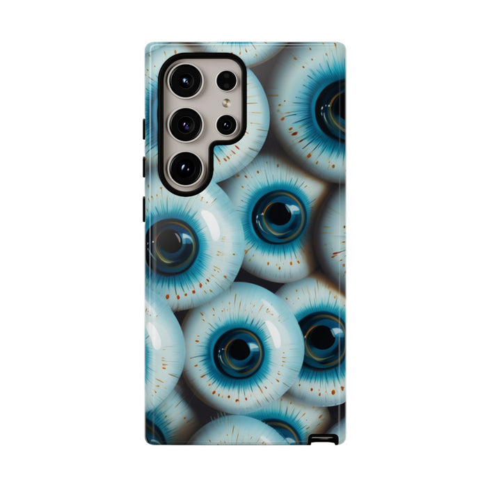 Glanzend Hoesje met Blauw Oogpatroon