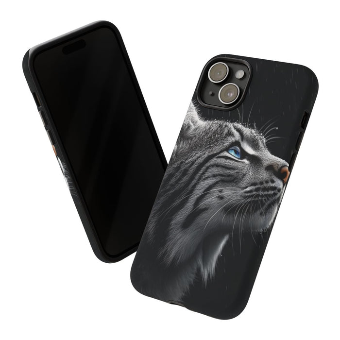 Zwart-Witte Lynx met Blauwe Ogen