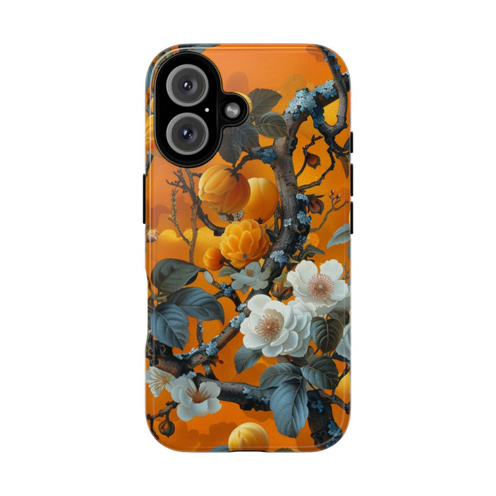 Vintage Botanisch Oranje Bloemenpatroon