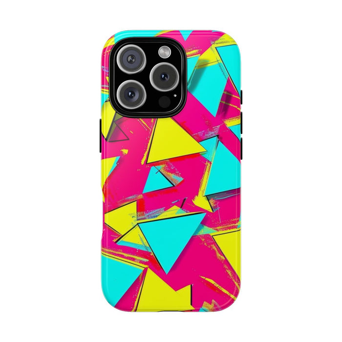 Neon Driehoeken Abstract Patroon