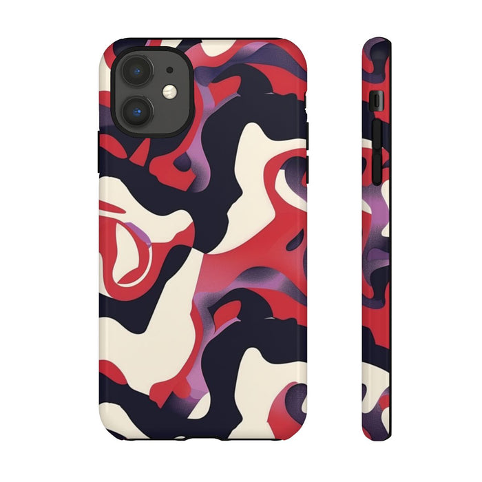 Abstract Rood-Zwart-Crème Patroon