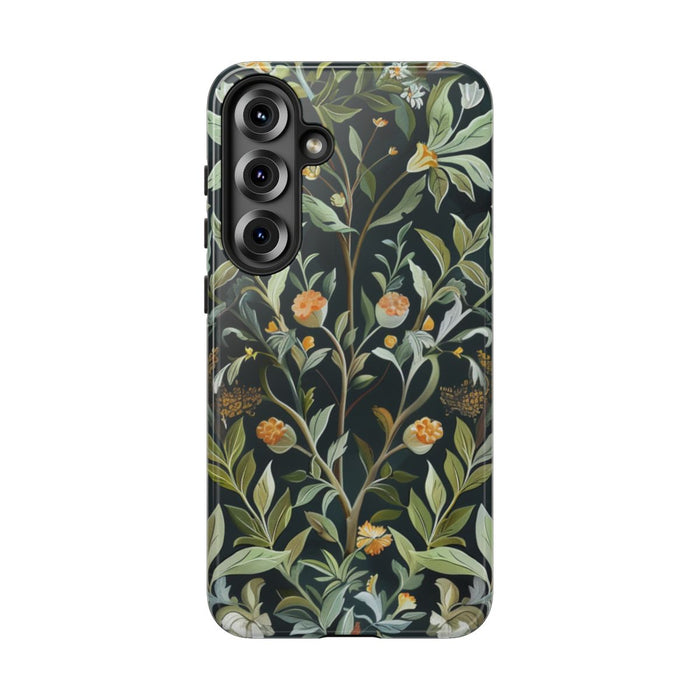 Gedetailleerde Botanische Illustratie met Oranje Bloemen