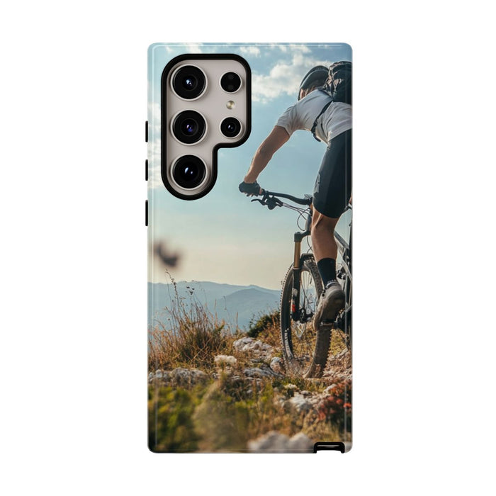 Mountainbiker op Rotsachtig Pad