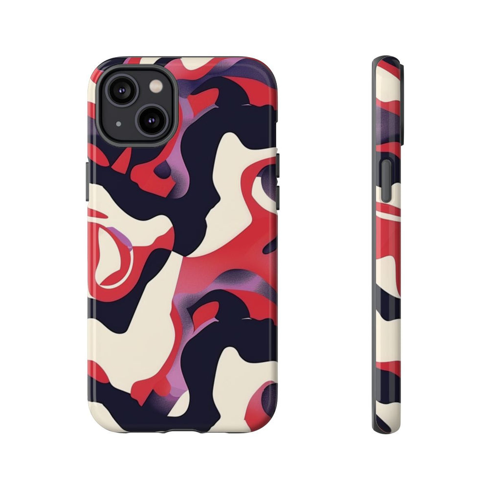 Abstract Rood-Zwart-Crème Patroon