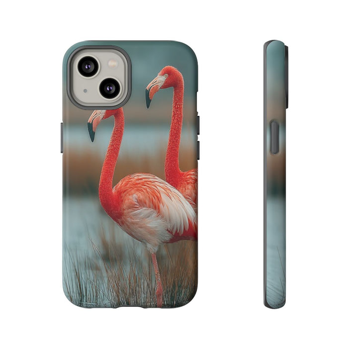Drie Flamingo's in Moerasland