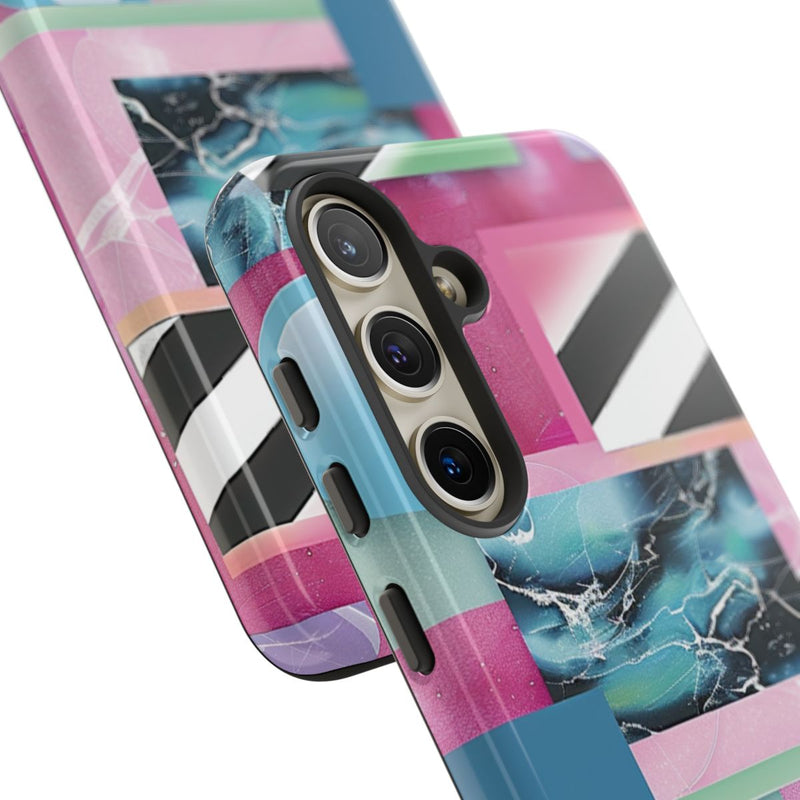 Abstract Geometrisch Patroon in Roze en Blauw