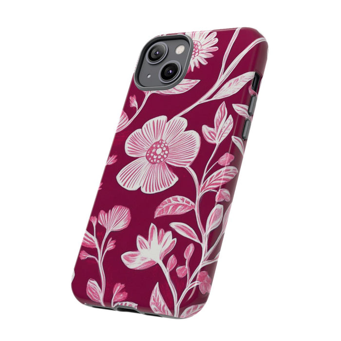 Roze en Witte Bloemenprint