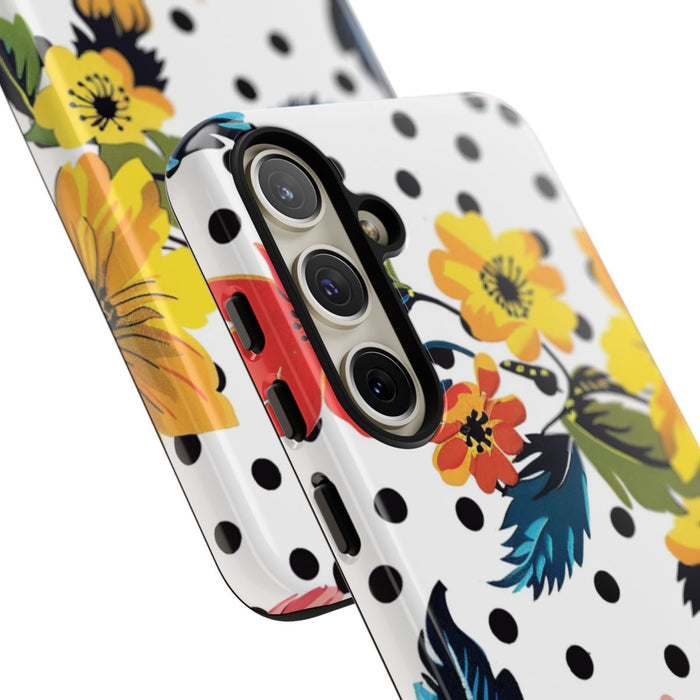 Kleurrijk Bloemenpatroon met Polkadots