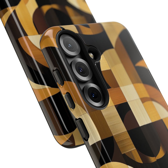 Geometrisch Bruin-Goud Art Deco Patroon