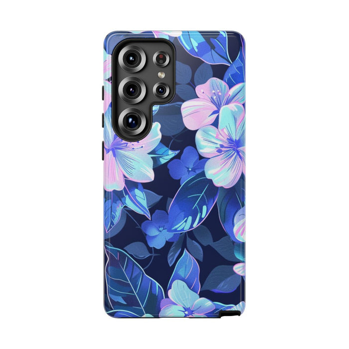 Blauw-Roze Bloemenpatroon