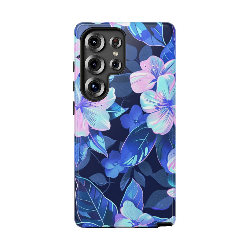 Blauw-Roze Bloemenpatroon