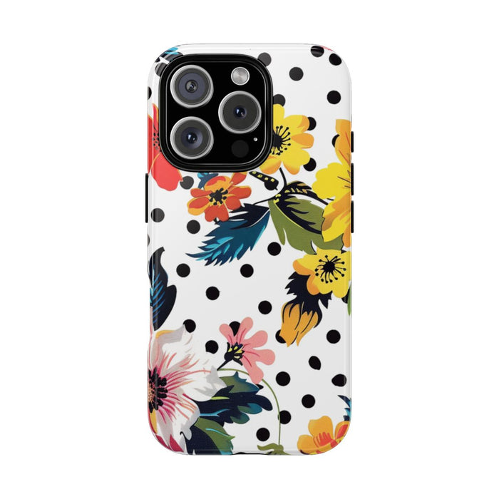 Kleurrijk Bloemenpatroon met Polkadots