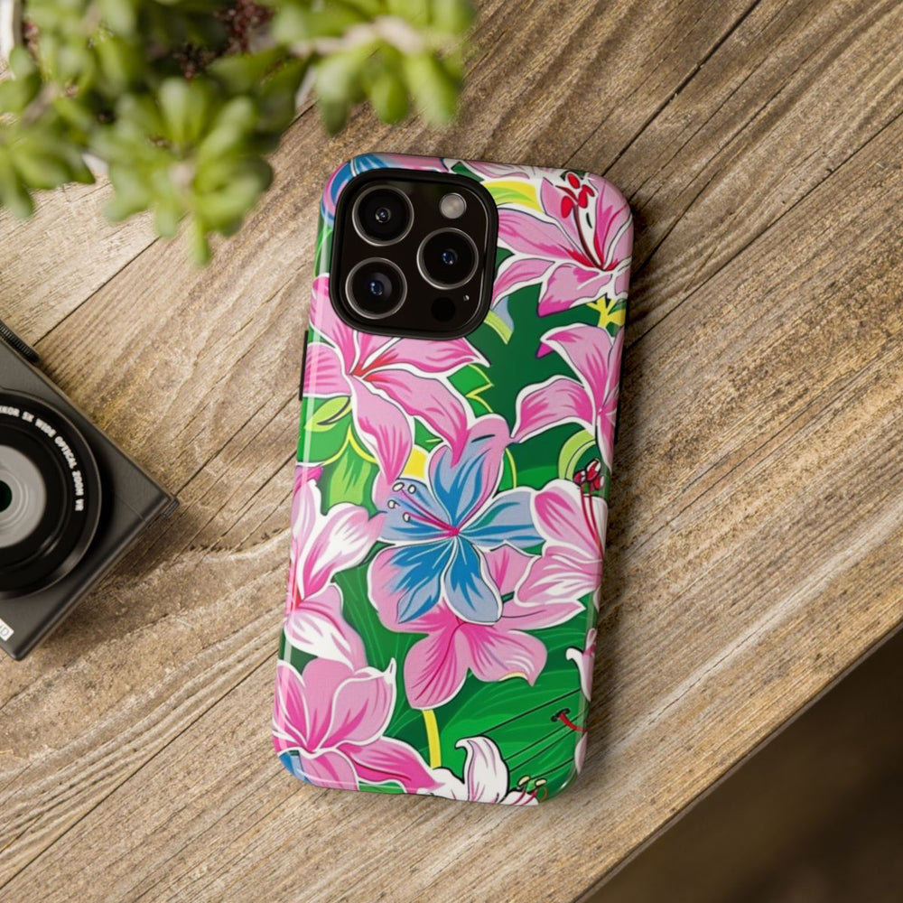 Roze en Blauwe Bloemenprint