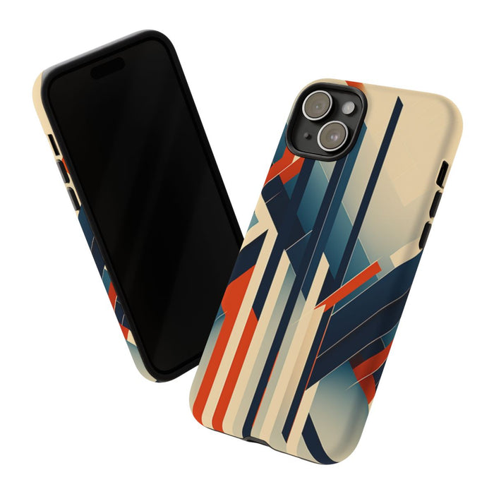 Geometrisch Abstracte Lijnen in Oranje en Blauw