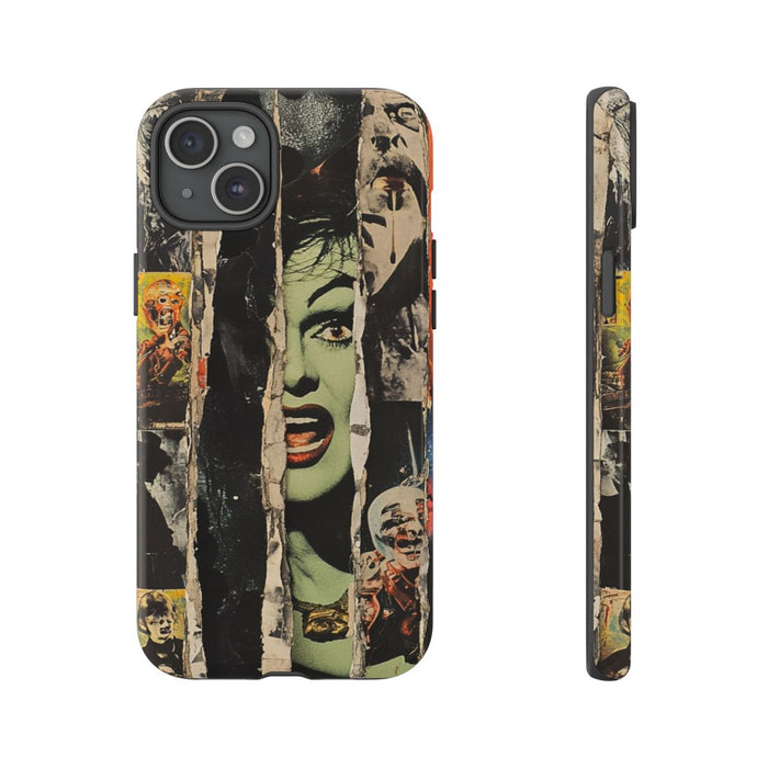 Vintage Horror Collage met Gescheurde Papieren Stroken