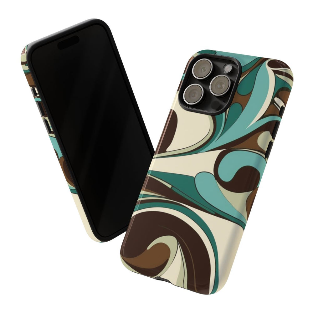 Abstracte Swirl in Teal en Bruin