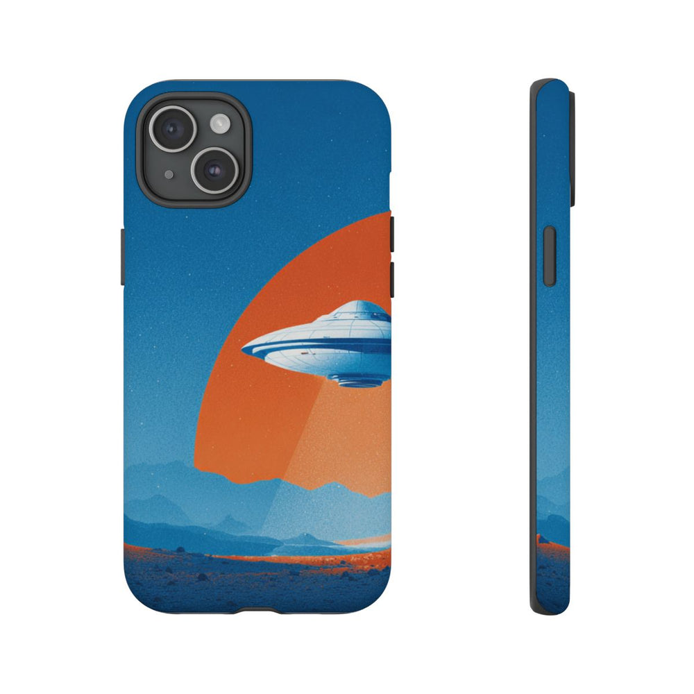 Witte Vliegende Schotel boven Rotsachtig Landschap