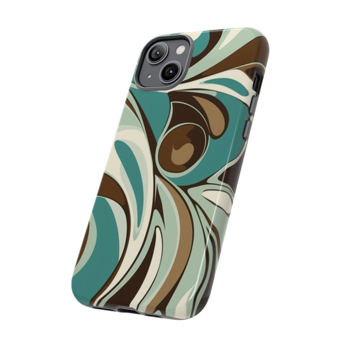 Abstracte Swirl in Teal en Bruin