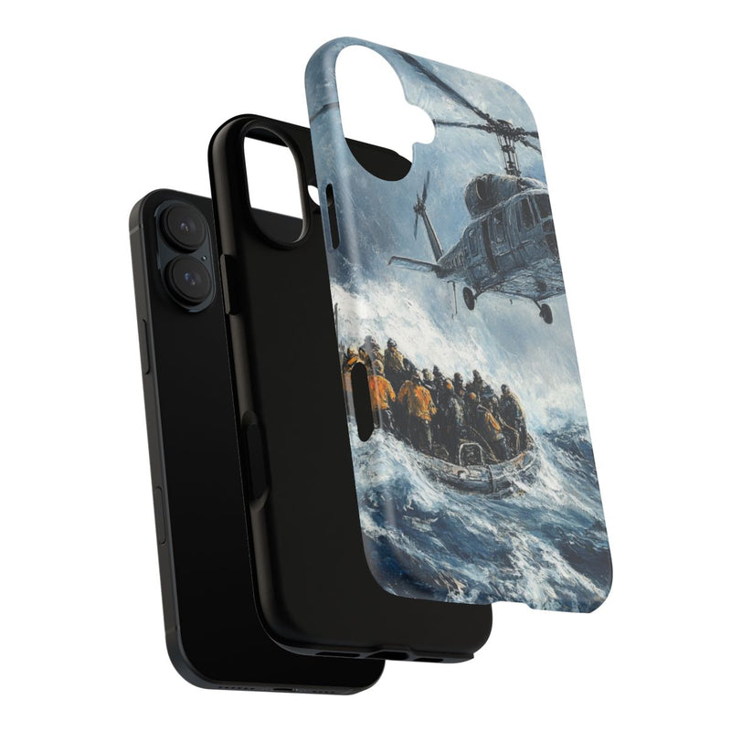 Helikopterredding op Zee Olieverfschilderij