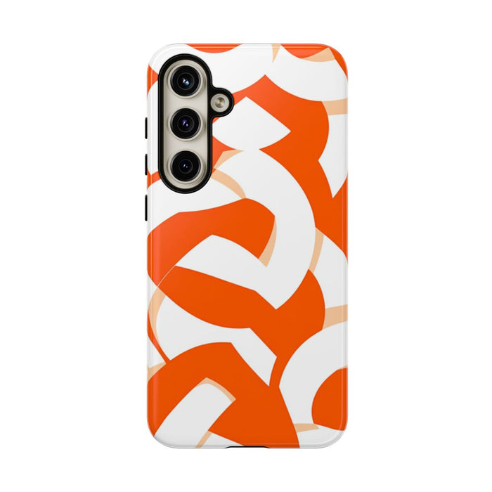 Oranje en Wit Geometrisch Patroon