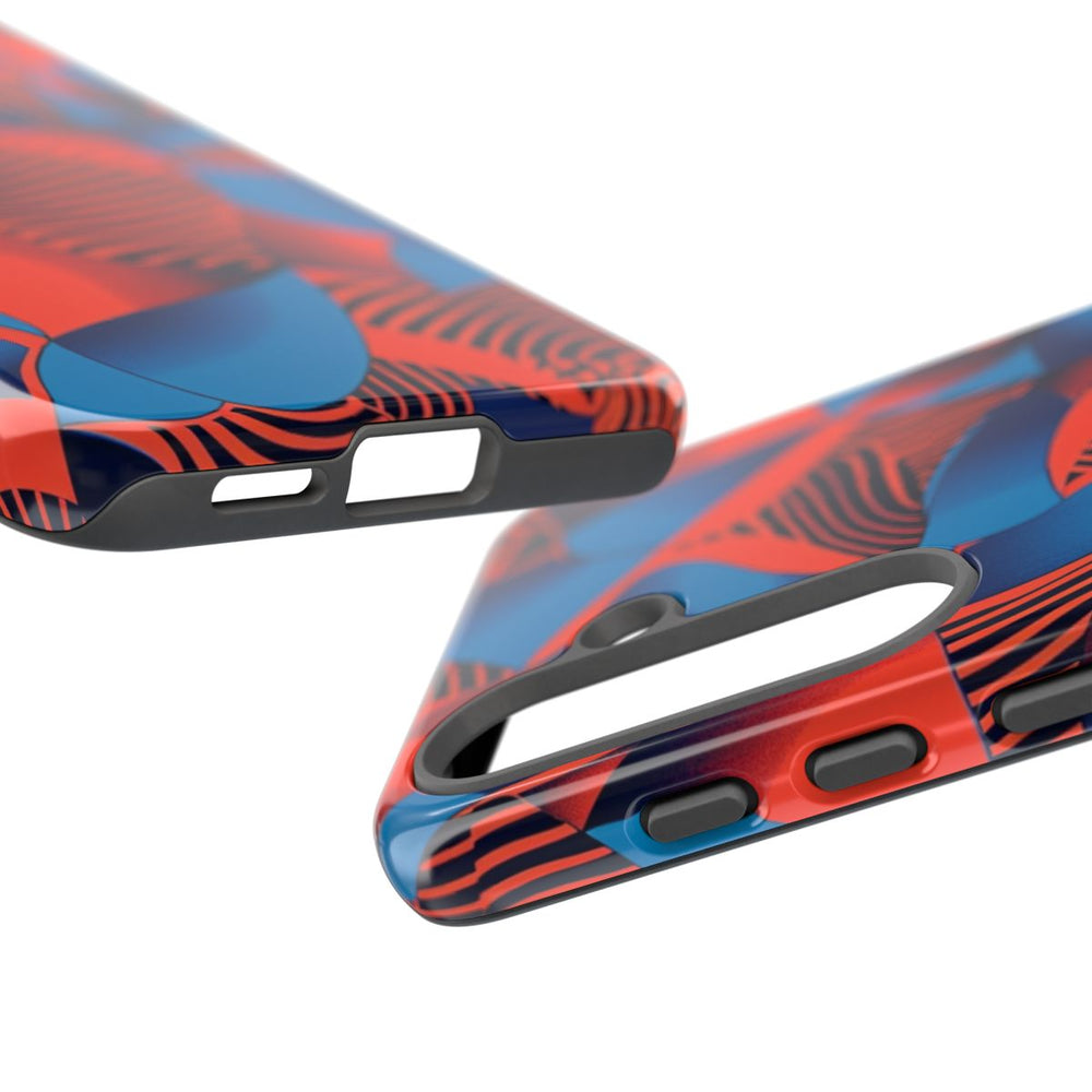 Levendig Rood-Blauw Abstract Patroon