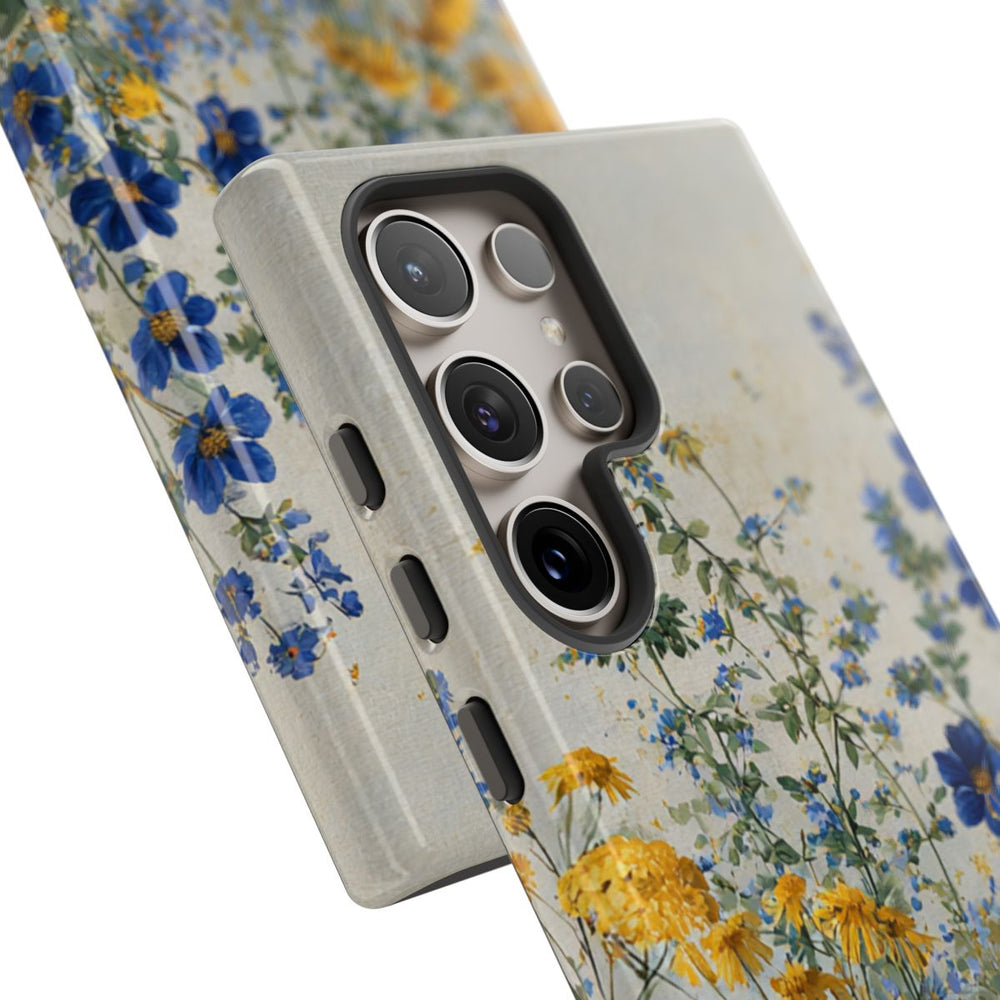 Blauwe en Gele Wilde Bloemen