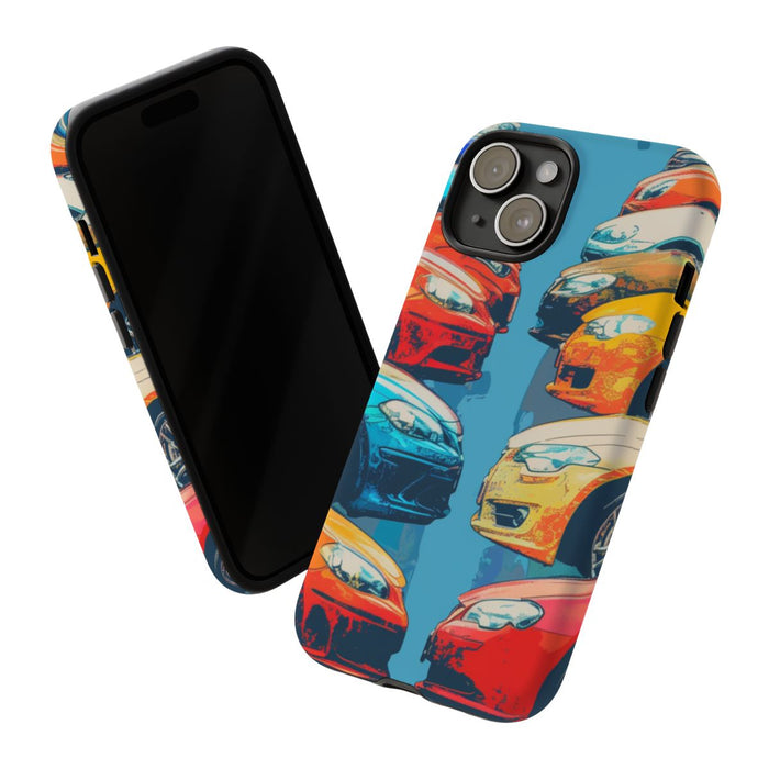 Kleurrijke Moderne Auto's in Lijntekening
