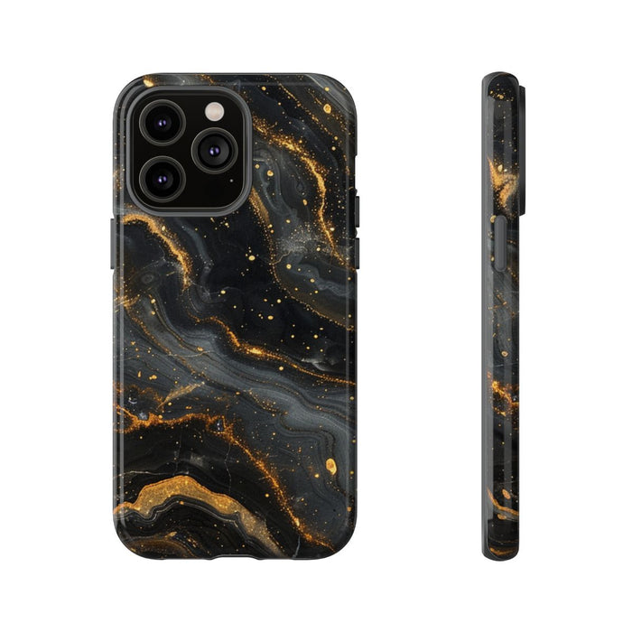Zwart-Gouden Marmer Abstract Patroon