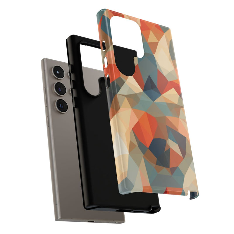Geometrisch Abstract Patroon in Gedempte Warme Kleuren