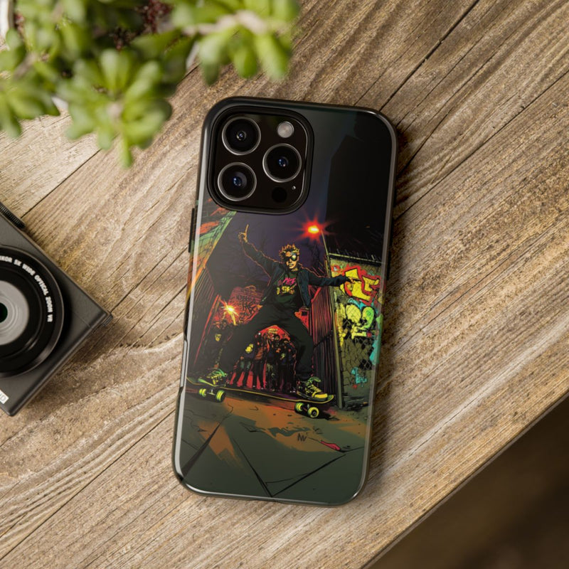 Skateboardtruc in de Nacht met Graffiti