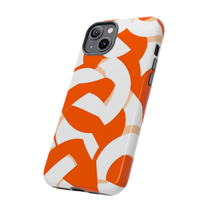 Oranje en Wit Geometrisch Patroon