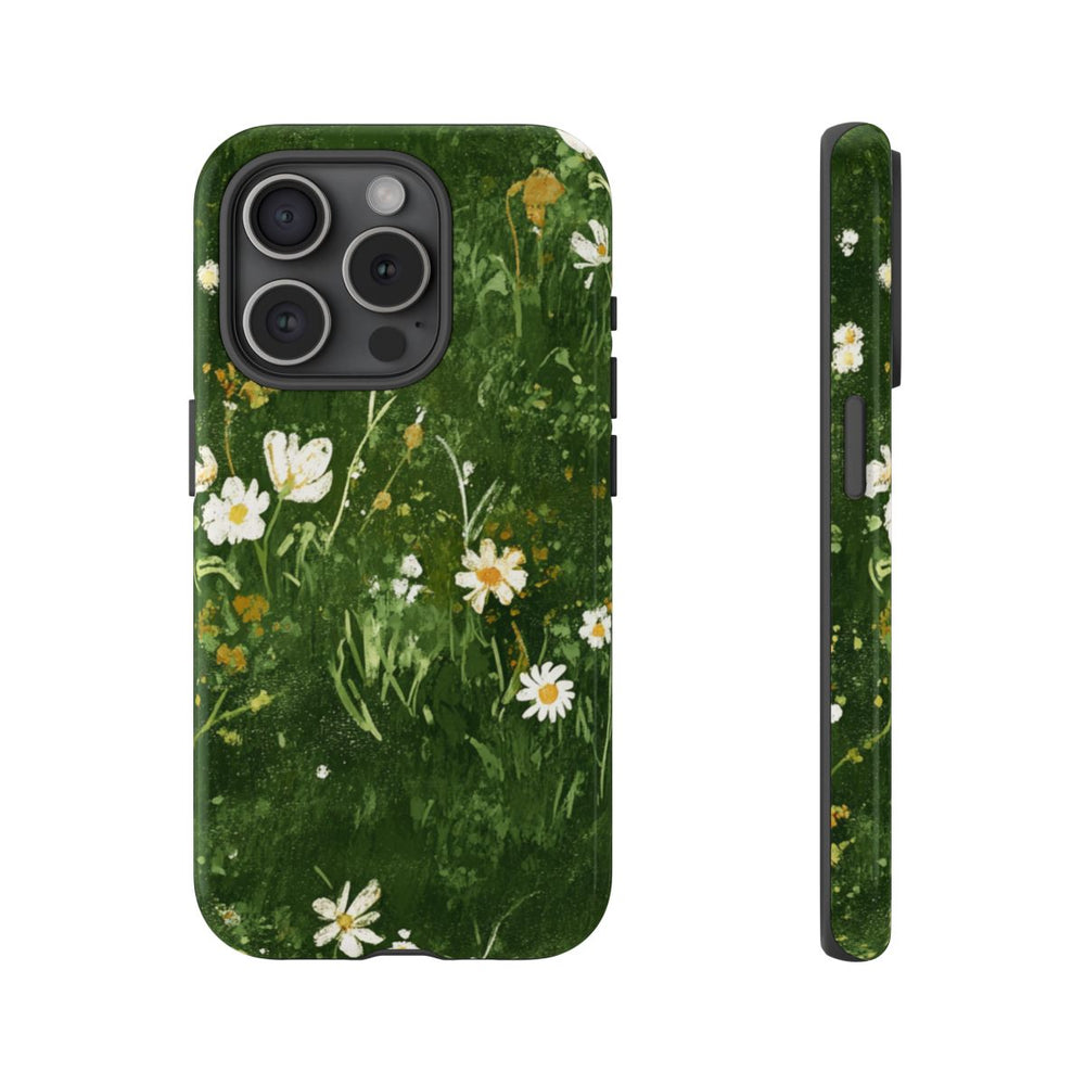 Groene Weide met Witte Bloemen