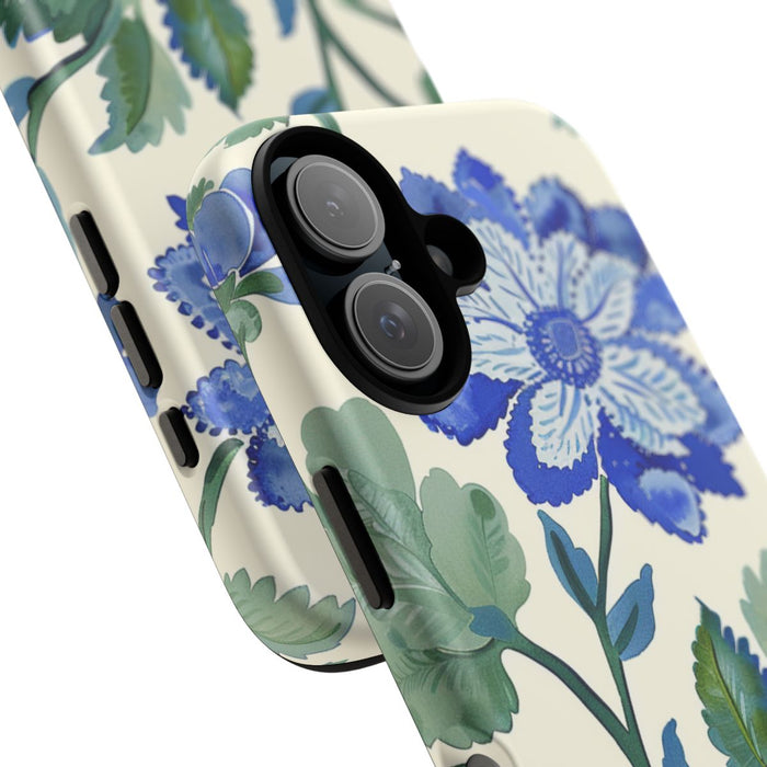 Blauw Waterverf Bloemenpatroon