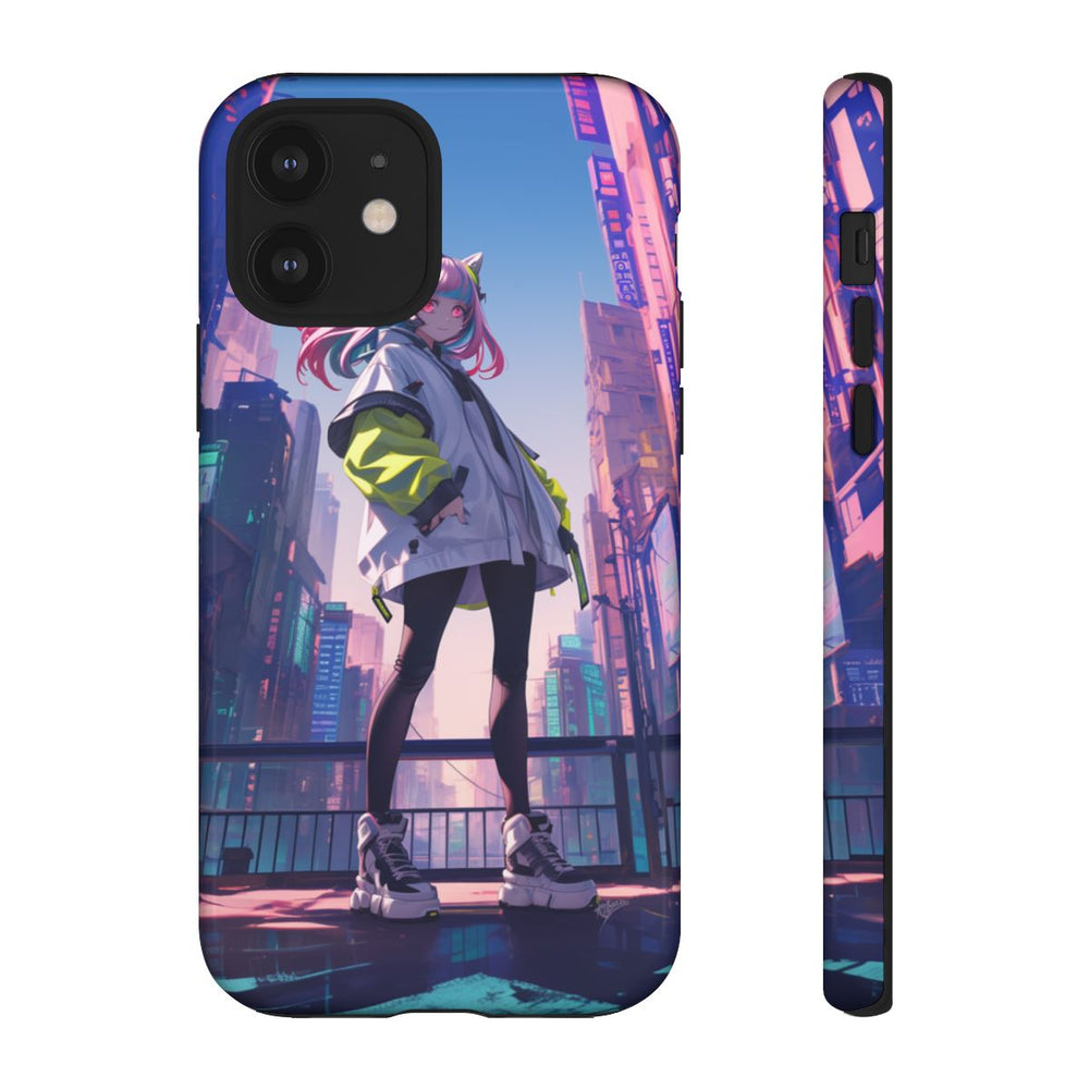 Meisje met Roze Haar in Neonstad