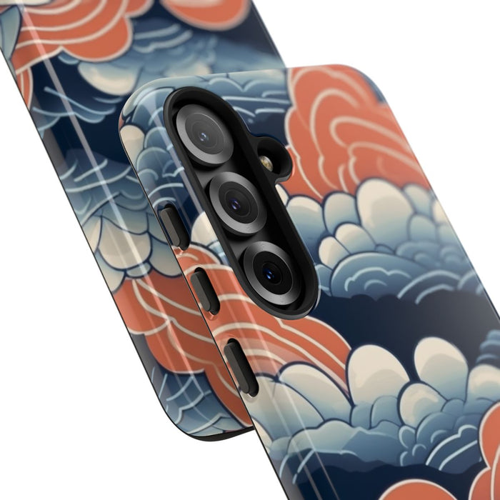 Gestileerd Wolkenpatroon in Blauw en Oranje