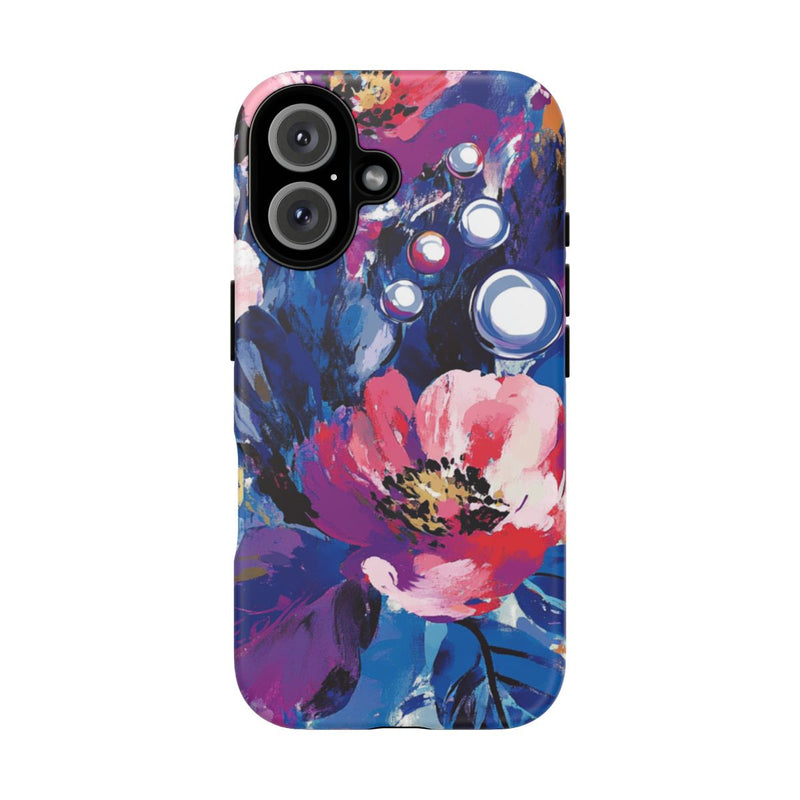 Abstracte Bloemenpracht met Parelaccenten