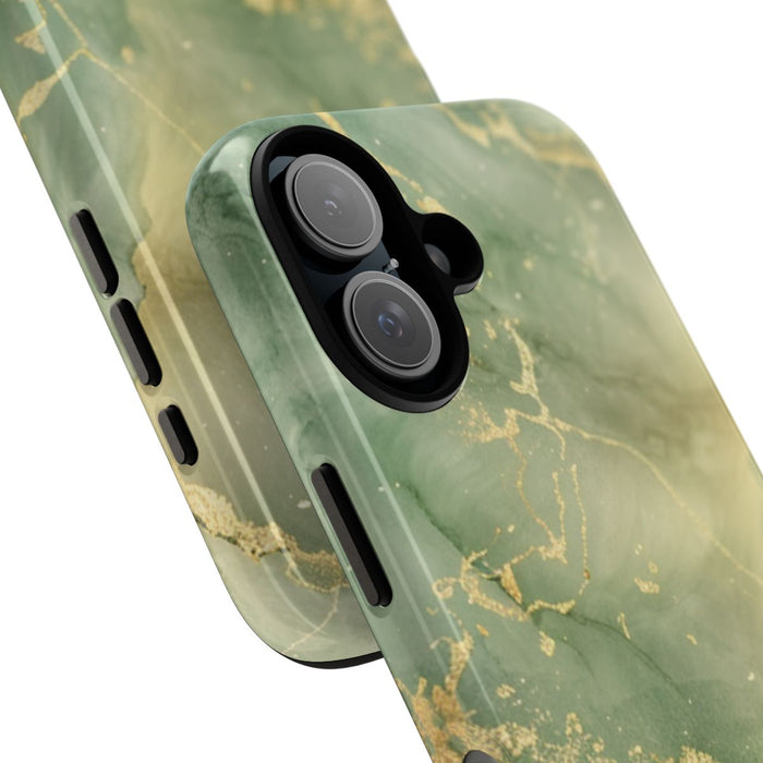 Groene en Gouden Marmer Abstract