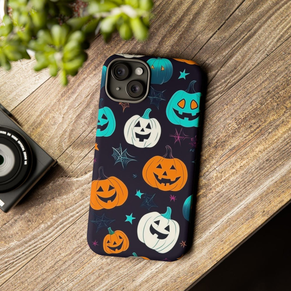 Vrolijk Gekleurde Halloween Pompoenen Patroon