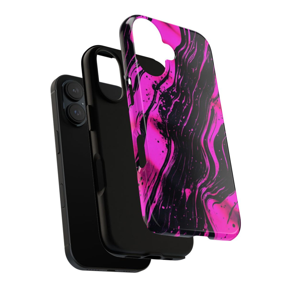 Neonroze en Zwart Abstract Patroon