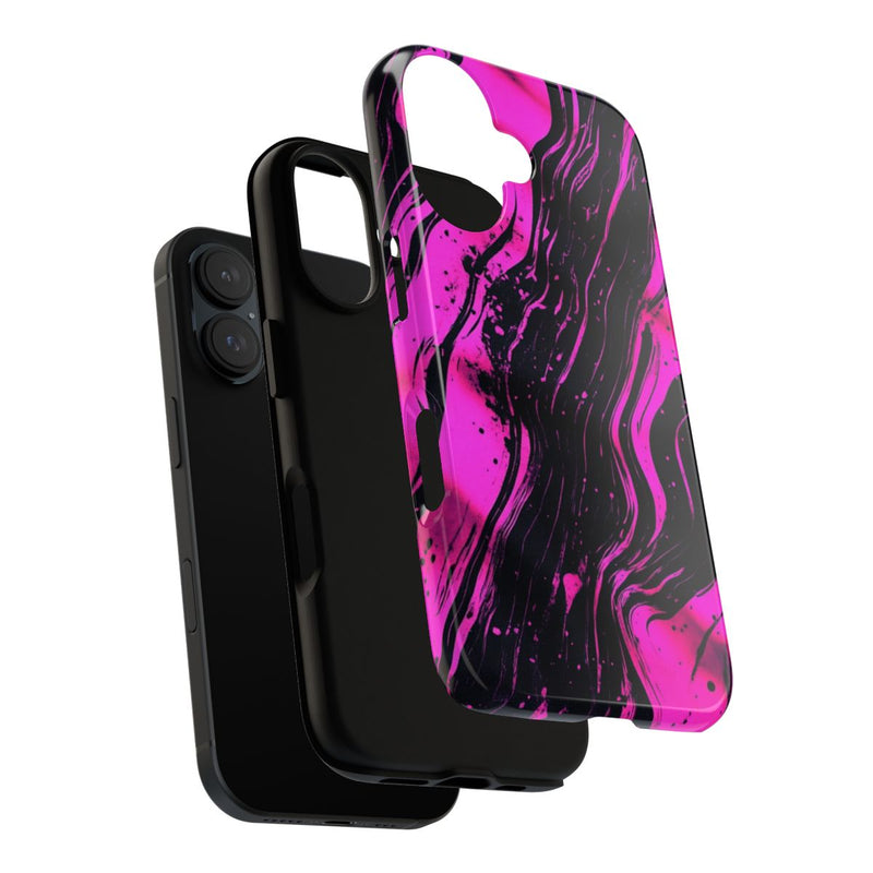 Neonroze en Zwart Abstract Patroon