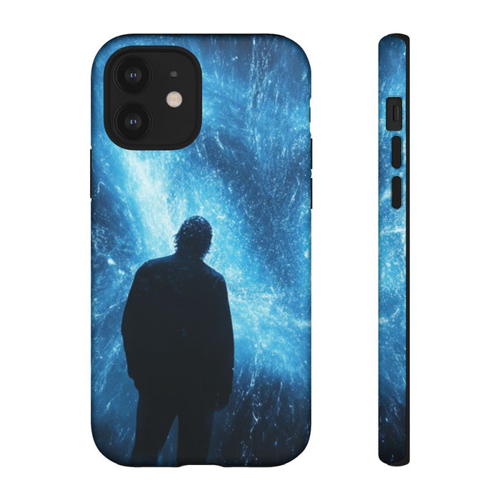 Silhouet met Blauwe Lichtflits