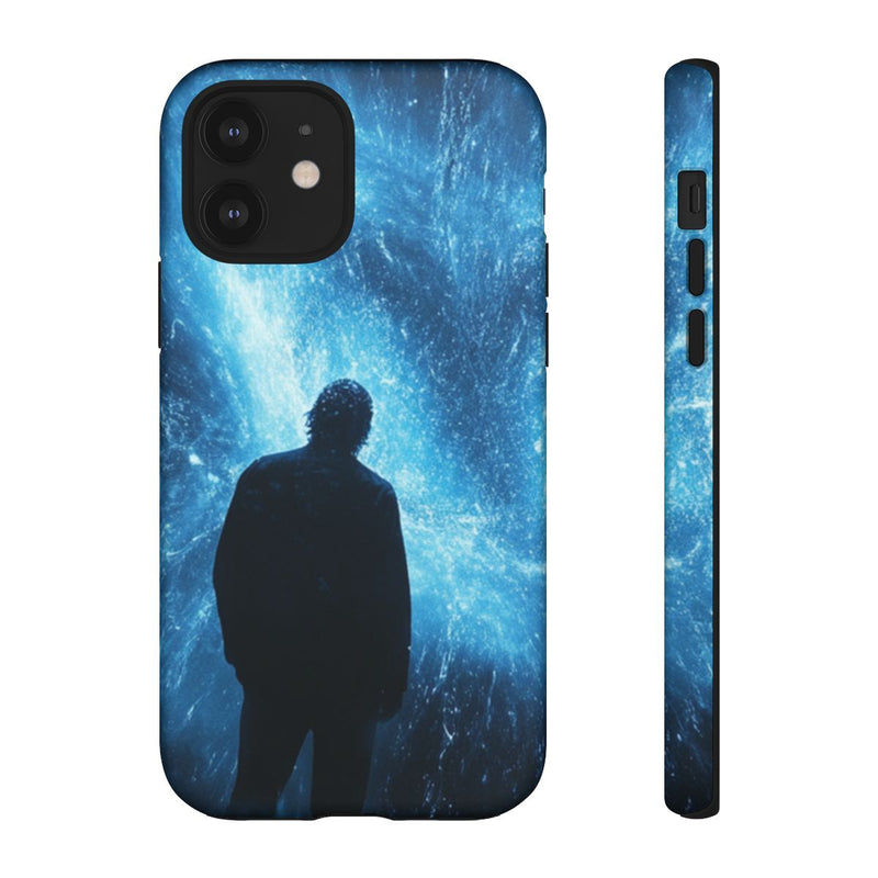 Silhouet met Blauwe Lichtflits
