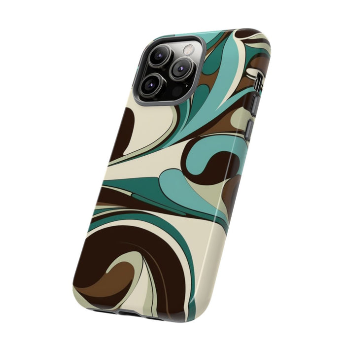 Abstracte Swirl in Teal en Bruin
