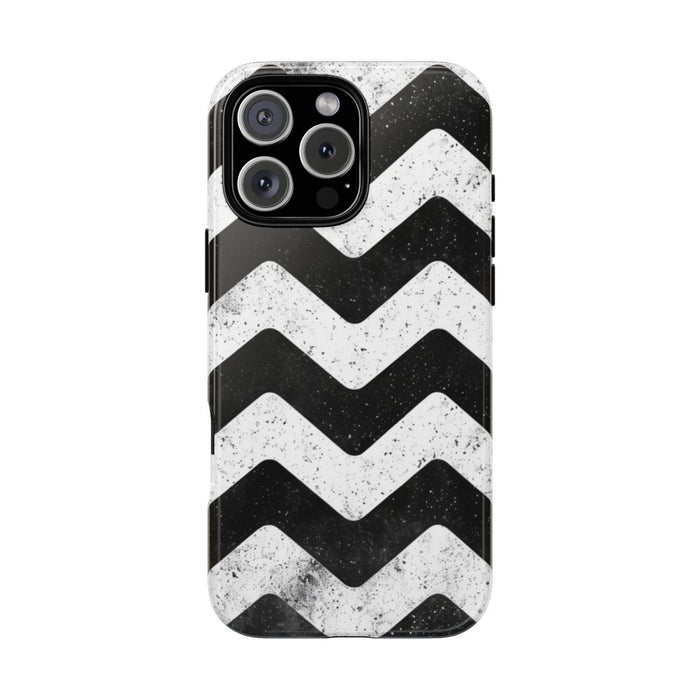 Zwart-Wit Zigzagpatroon met Vintage Effect