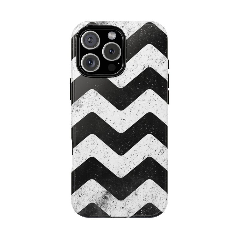 Zwart-Wit Zigzagpatroon met Vintage Effect