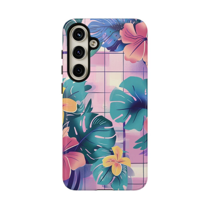 Tropisch Bloemenpatroon met Roze en Gele Bloemen