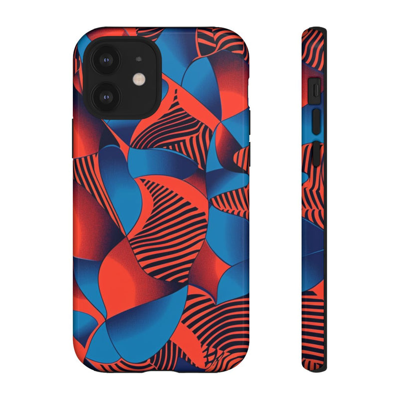 Levendig Rood-Blauw Abstract Patroon