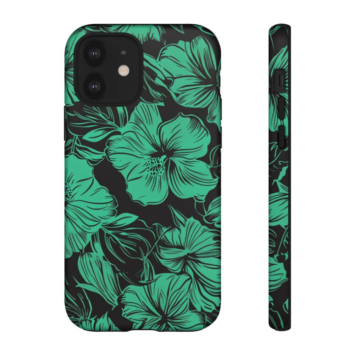 Groen Hawaiiaans Bloemenpatroon