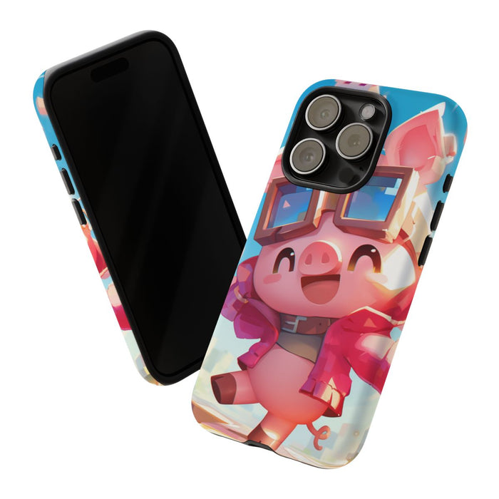 Vrolijk Roze Varkentje met Bril en Hoodie