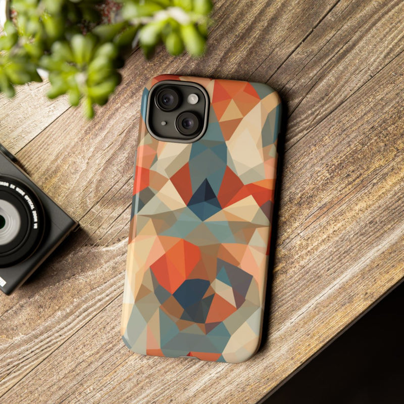 Geometrisch Abstract Patroon in Gedempte Warme Kleuren